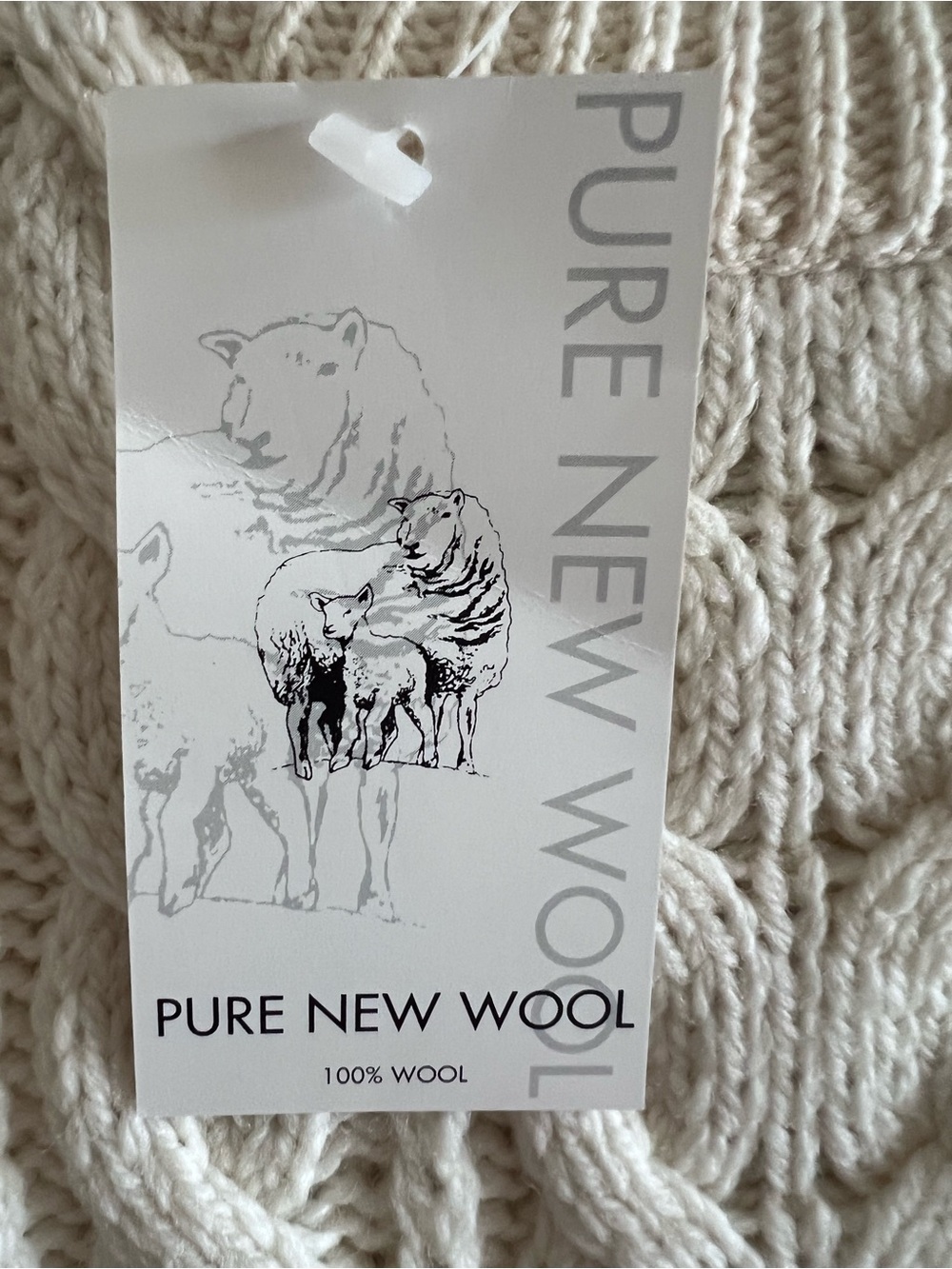 Peregrine England 100% Pure New Wool Cable Knit Fisherman Sweater Ivory XXL - Picture 6 of 8